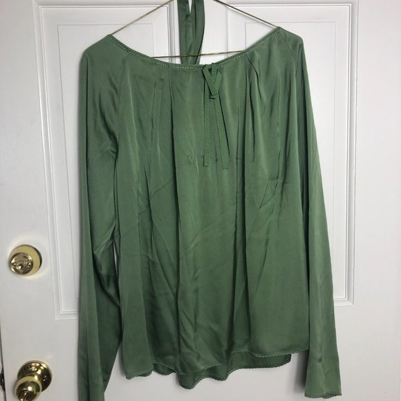 Elie Tahari Green Silk Women's Blouse and Neck Tie - Picture 3 of 7